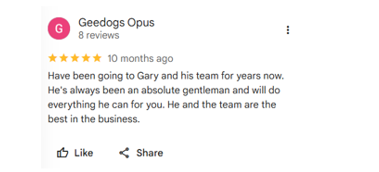 Google review from Kate Martin